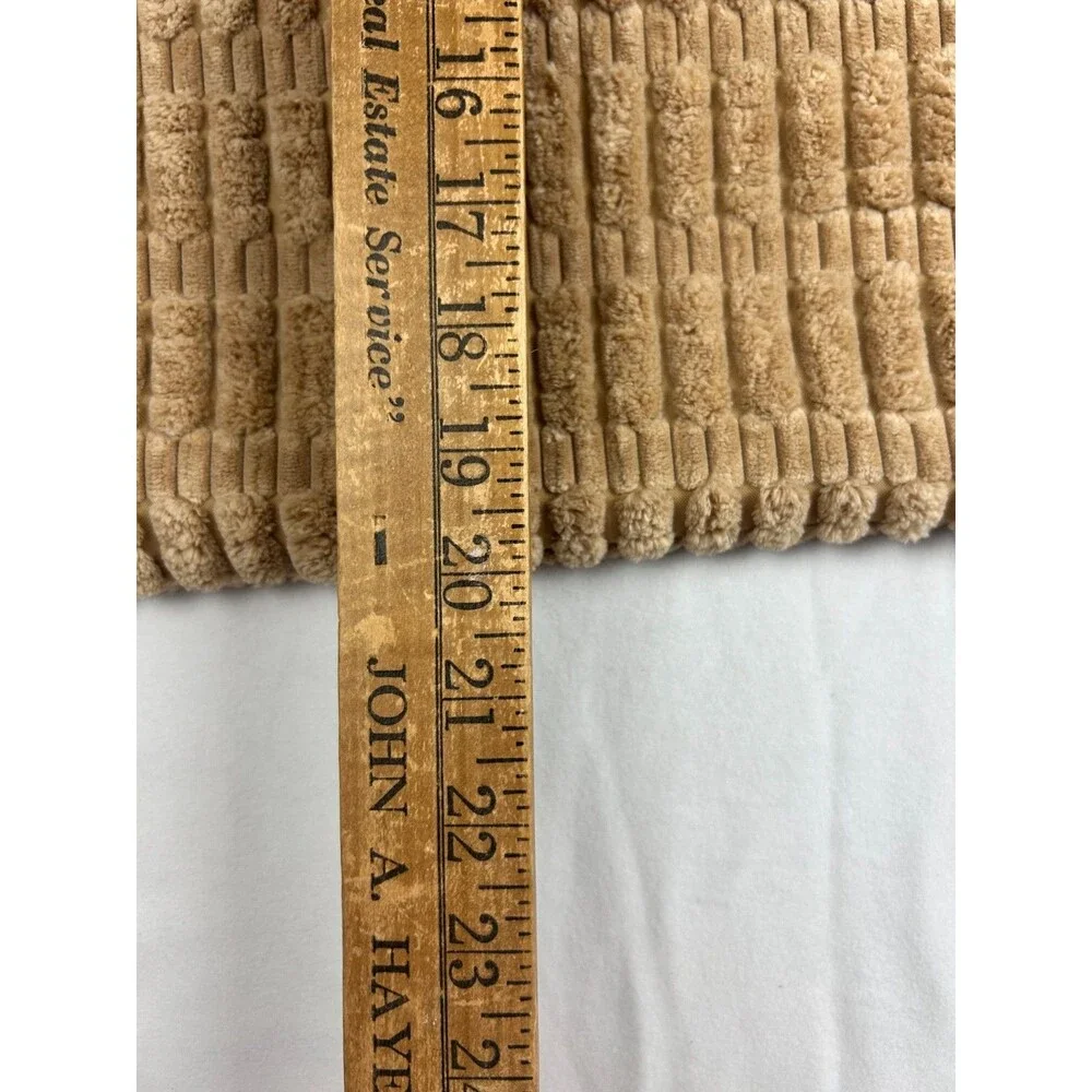 Chenille Textured Throw Pillow Cover Tan Beige Square 20x20 Plush Farmhouse